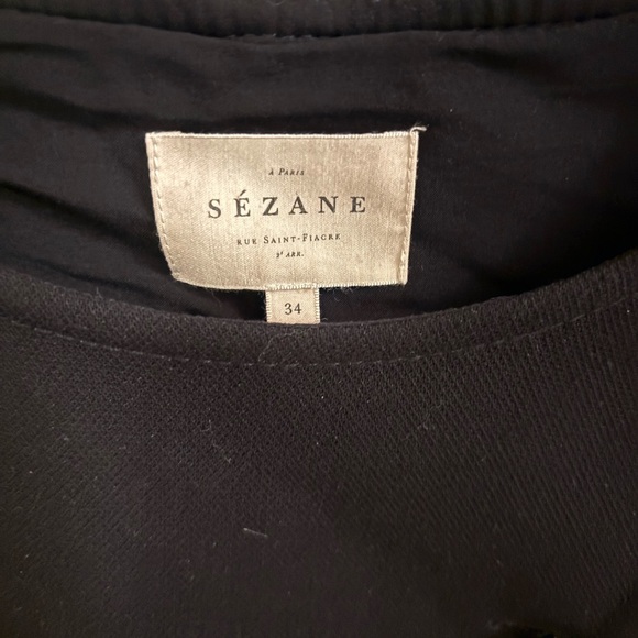 Black Sezane Short Sleeve Blouse with Buttons - 34/2 - Picture 2 of 8